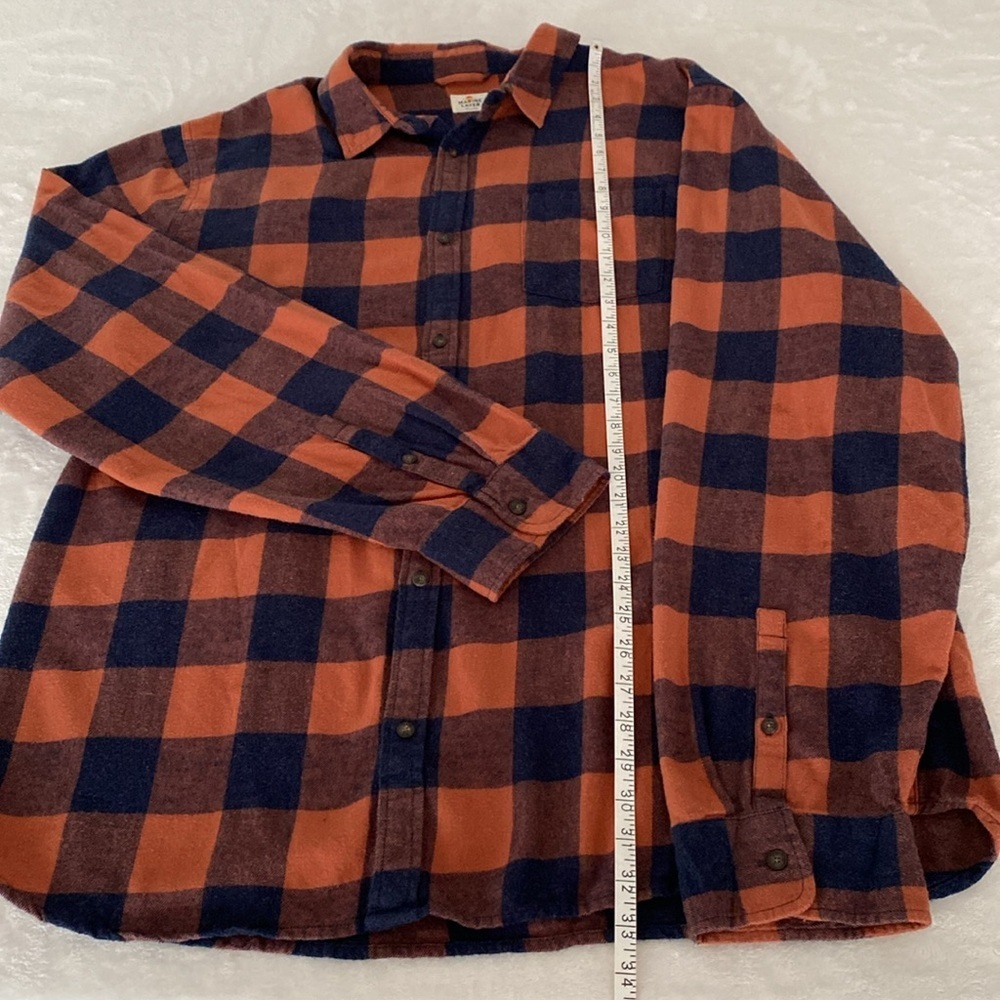 MARINE LAYER Classic Fit Balboa Button Down in Navy/Chutney Orange - Picture 8 of 15